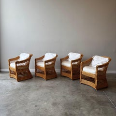 Ensemble de quatre fauteuils McGuire Barrel