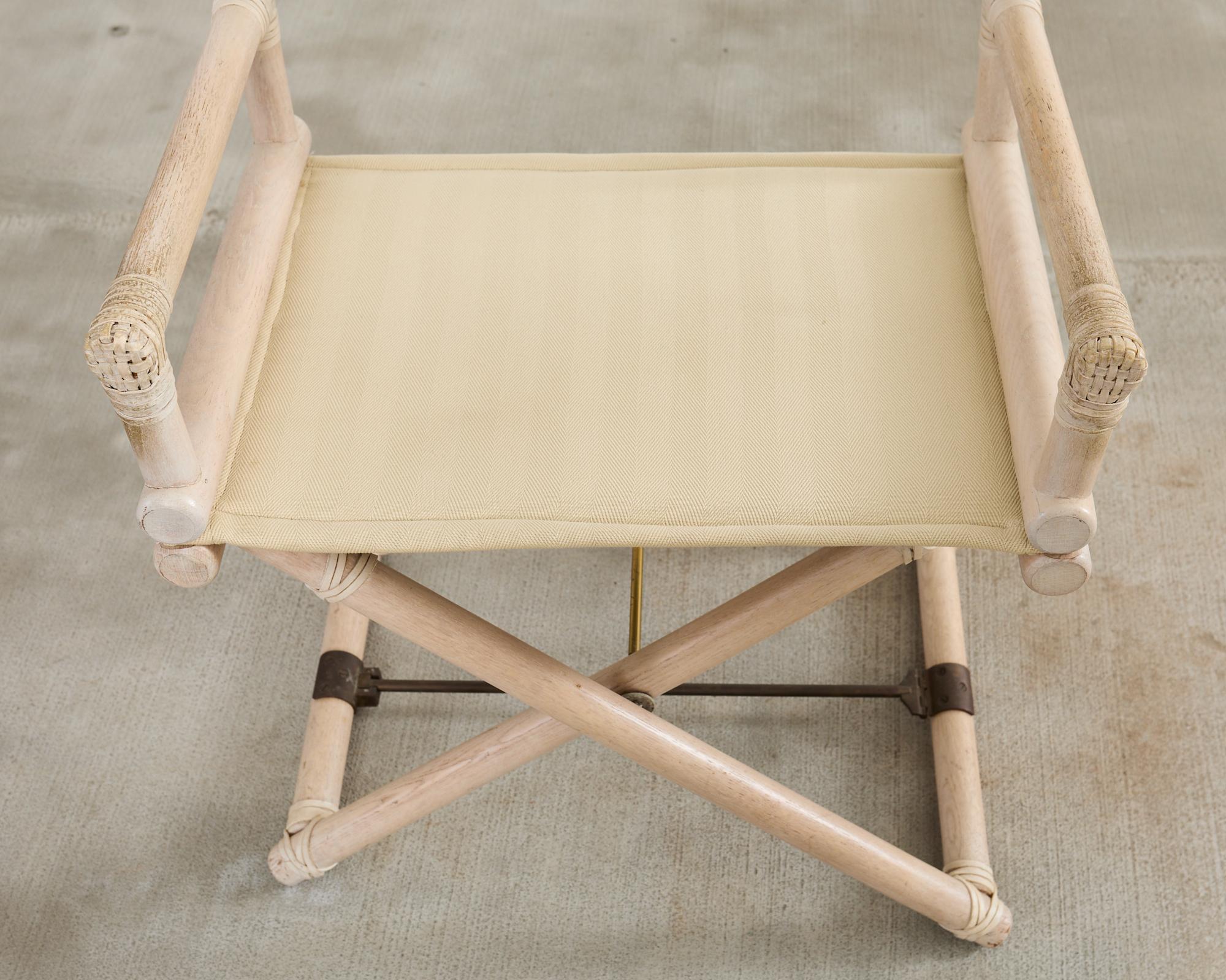 Ensemble de quatre chaises de direction de style Campaigner en céramique McGuire en vente 9