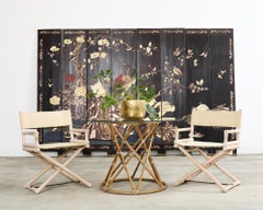 Set of Four McGuire Campaign Style Cerused Directors Chairs