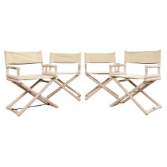 Set di quattro sedie da regista in stile McGuire Campaign Cerused