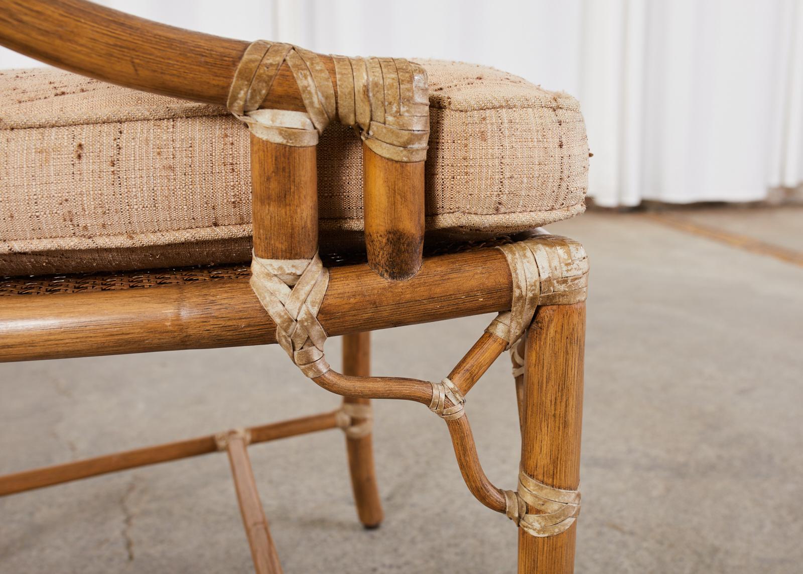 Set of Four McGuire Cracked Ice Rattan Cane Dining Chairs 10