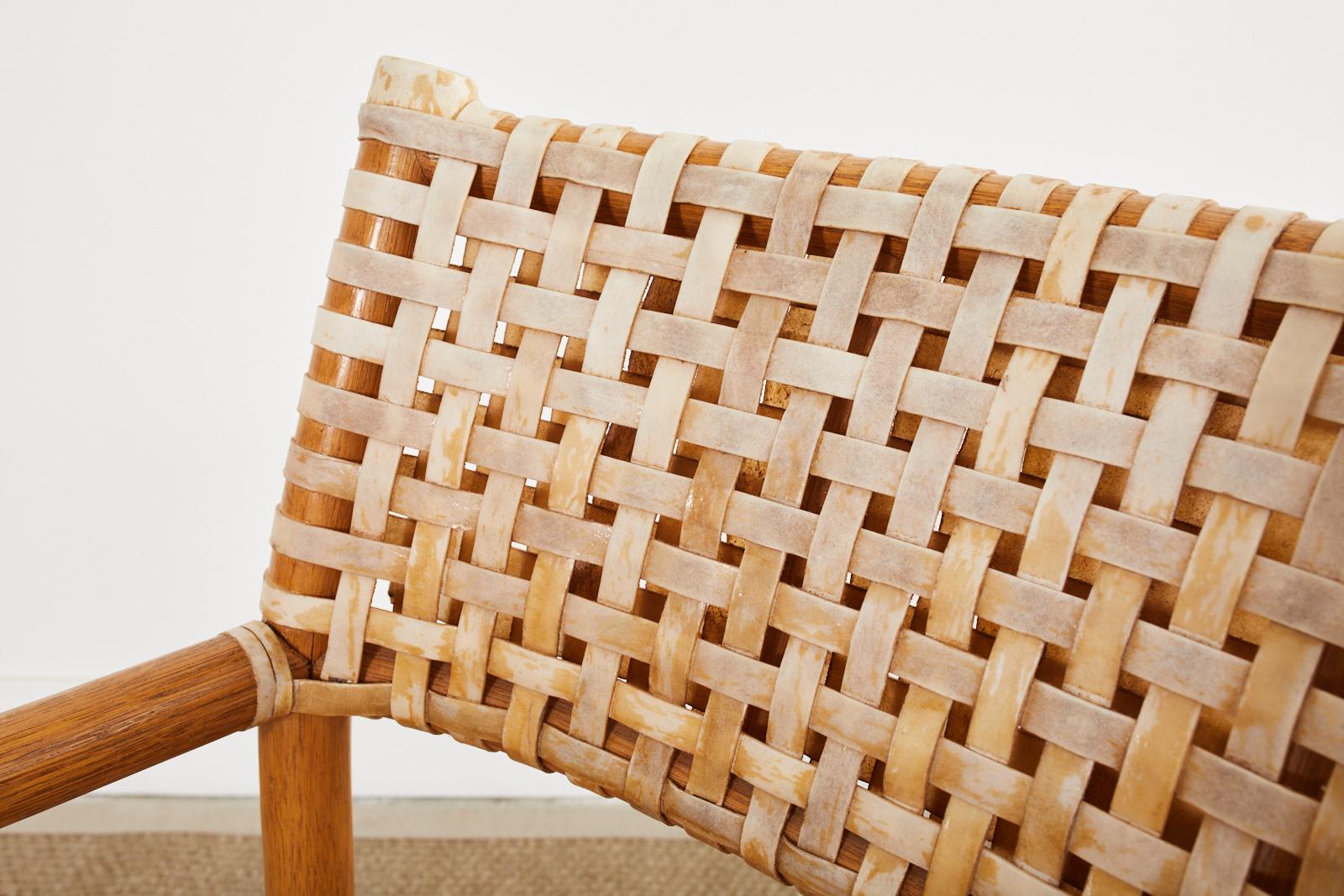 Set di quattro poltrone da pranzo McGuire in rattan intrecciato in vendita 2