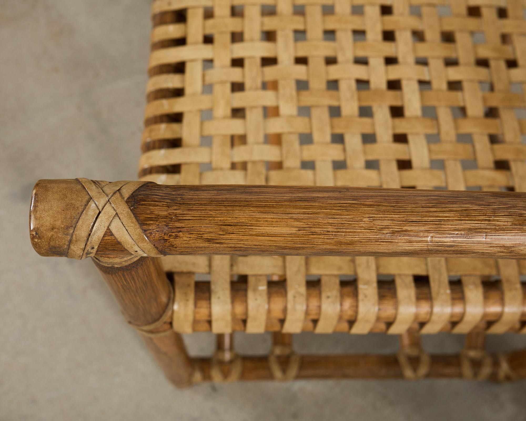 Set di quattro poltrone da pranzo McGuire in rattan intrecciato in vendita 2