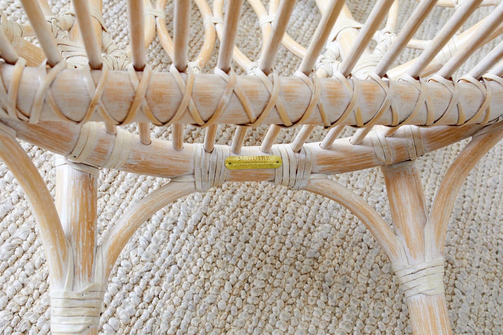 Set of Four Mcguire Organic Modern Bamboo Rattan Armchairs 7