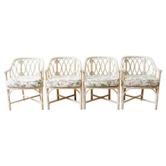 Used Set of Four Mcguire Organic Modern Bamboo Rattan Armchairs