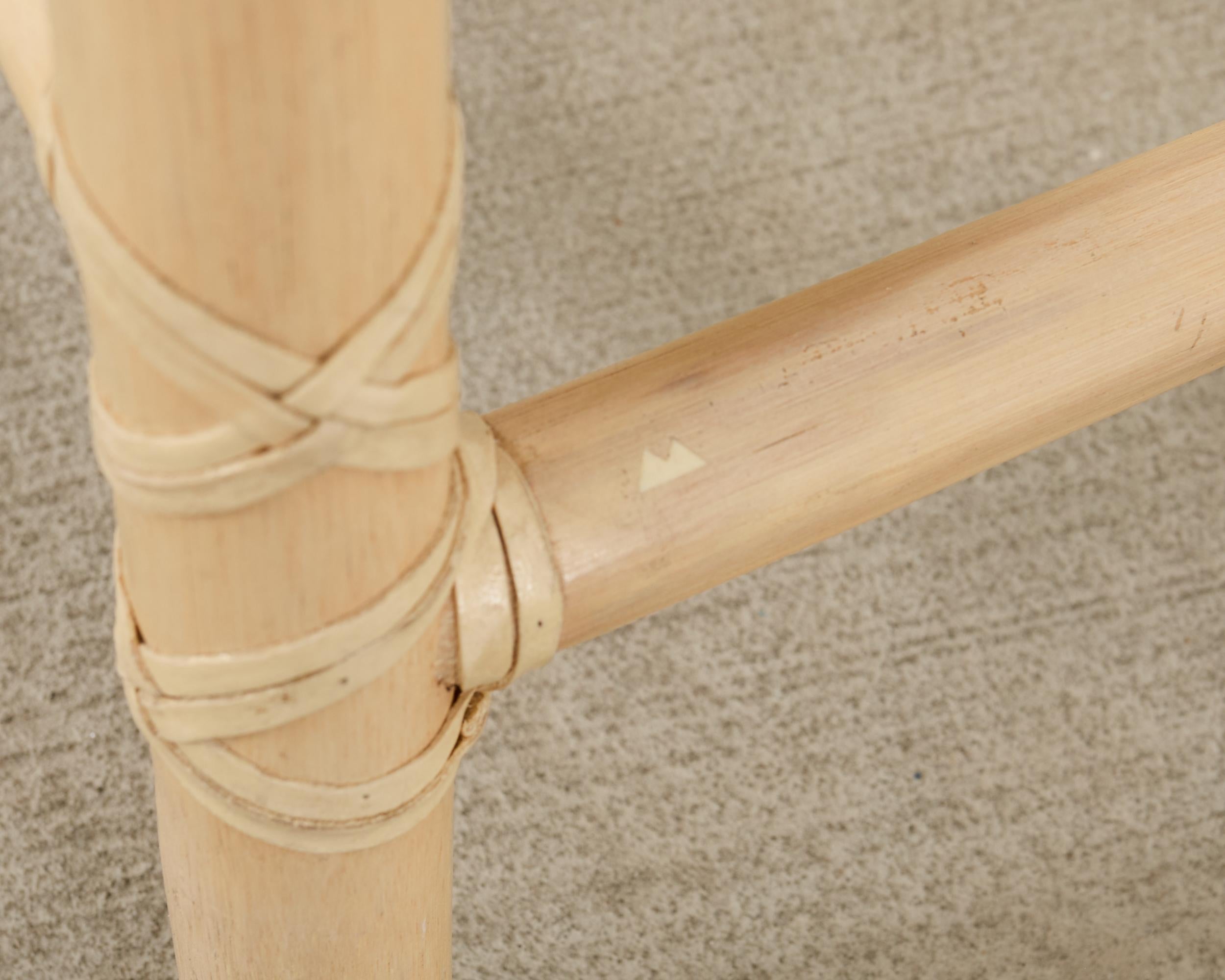 Set of Four McGuire Organic Modern Lacquered Rattan Bar Stools For Sale 7