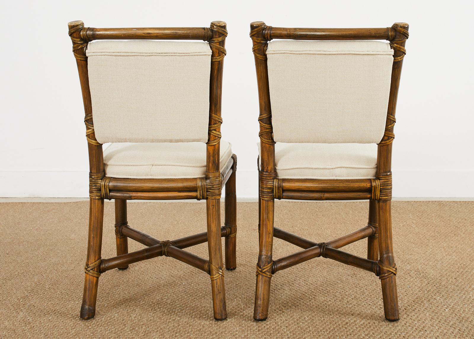 Set of Four McGuire Organic Modern Rattan Dining Chairs 11