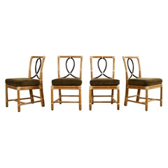 Set of Four McGuire Organic Modern Rattan Loop Dining Chairs