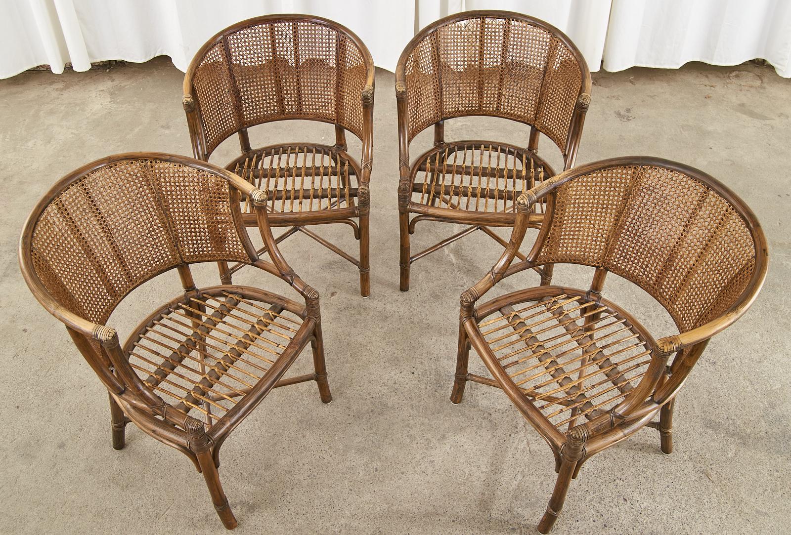 rattan barrel dining chair