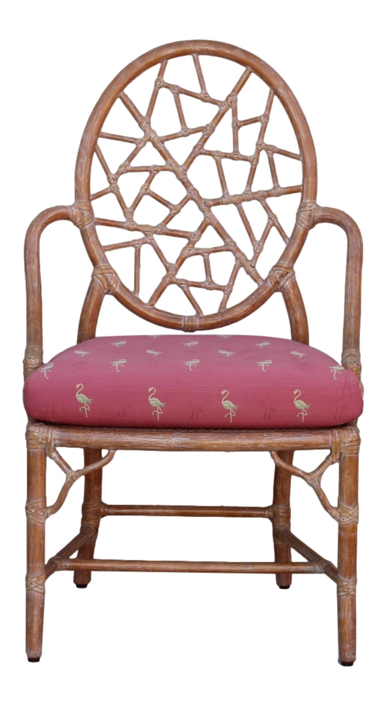 Américain Ensemble de quatre chaises de salle à manger The Modernity en rotin de bambou craquelé en vente