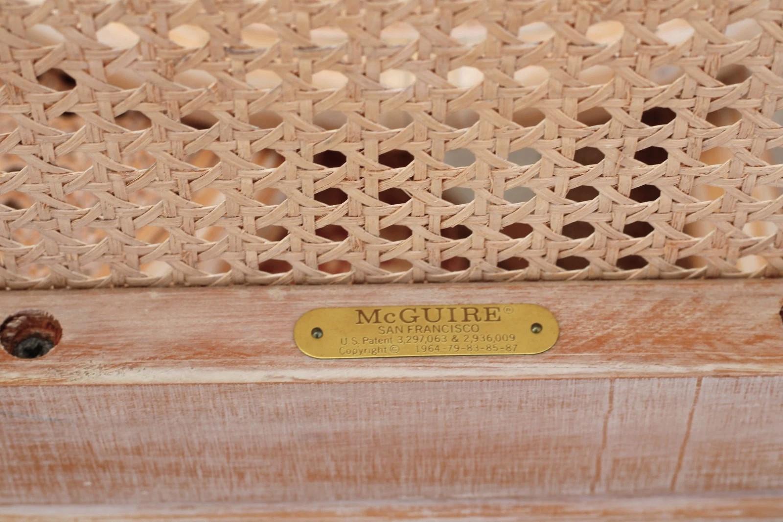 Ensemble de quatre fauteuils de salle à manger McGuire en rotin à dossier canné ovale, style moderne organique en vente 8