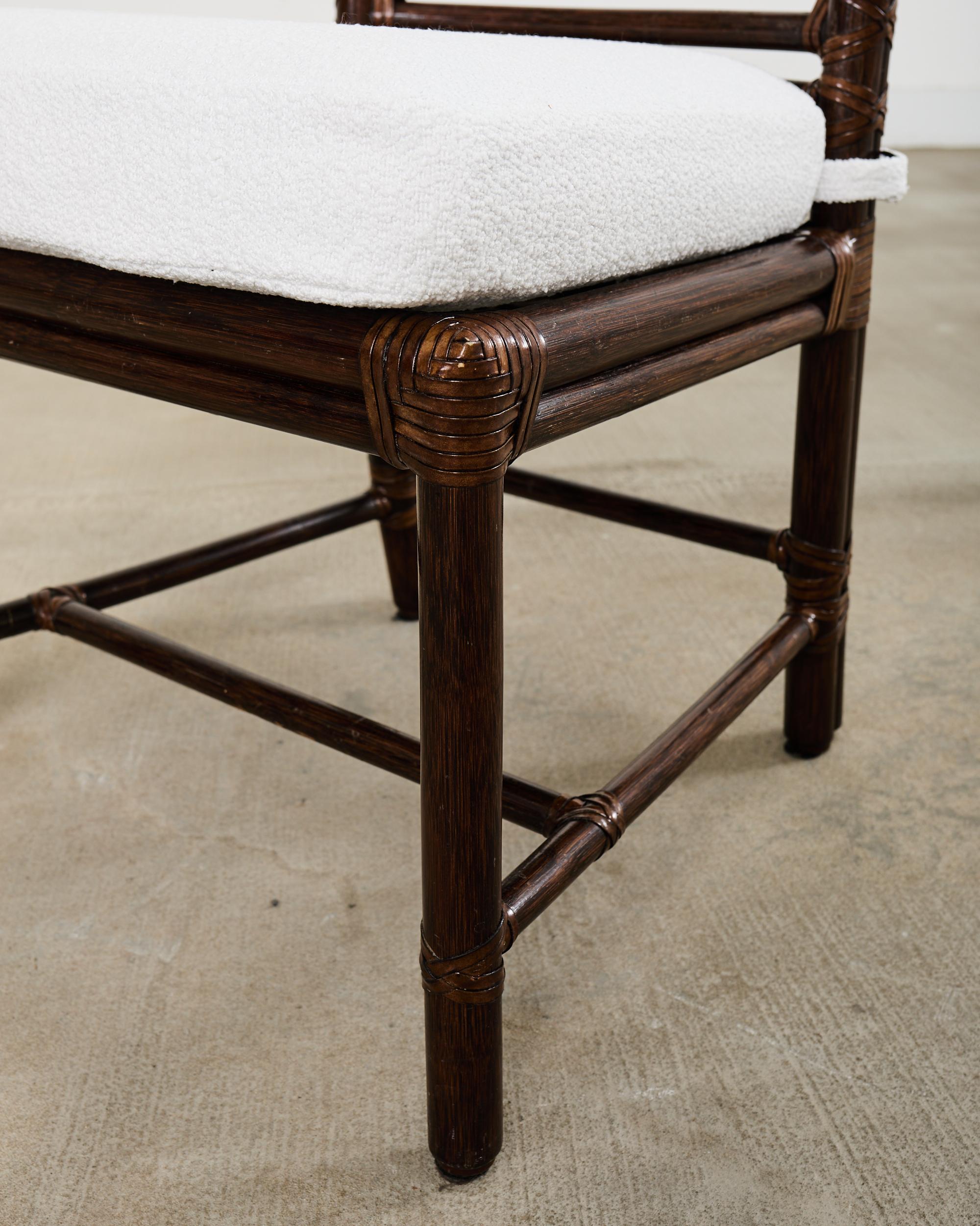 Set di quattro sedie da pranzo McGuire Rattan Target in Boucle in vendita 5