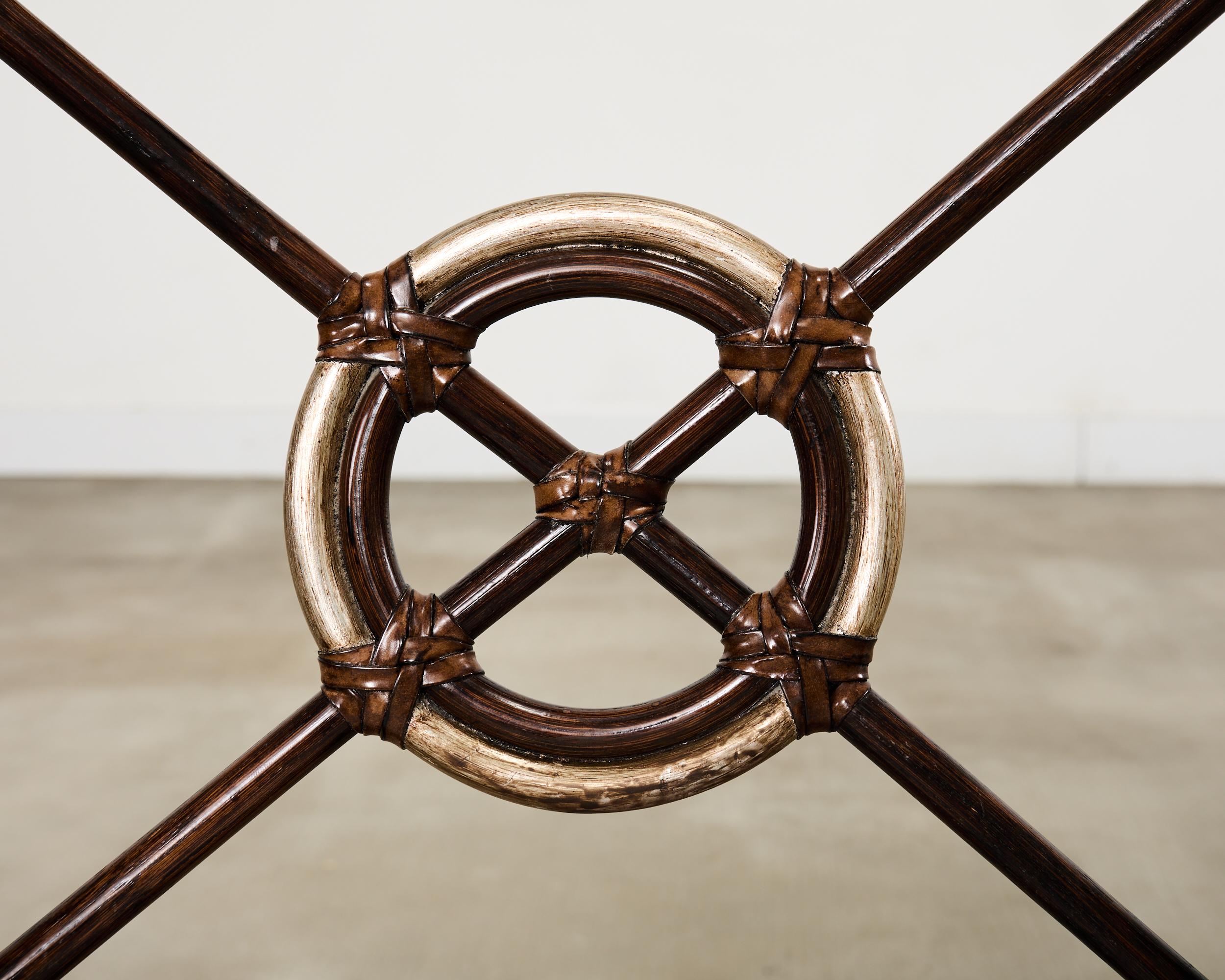 Set di quattro sedie da pranzo McGuire Rattan Target in Boucle in vendita 7