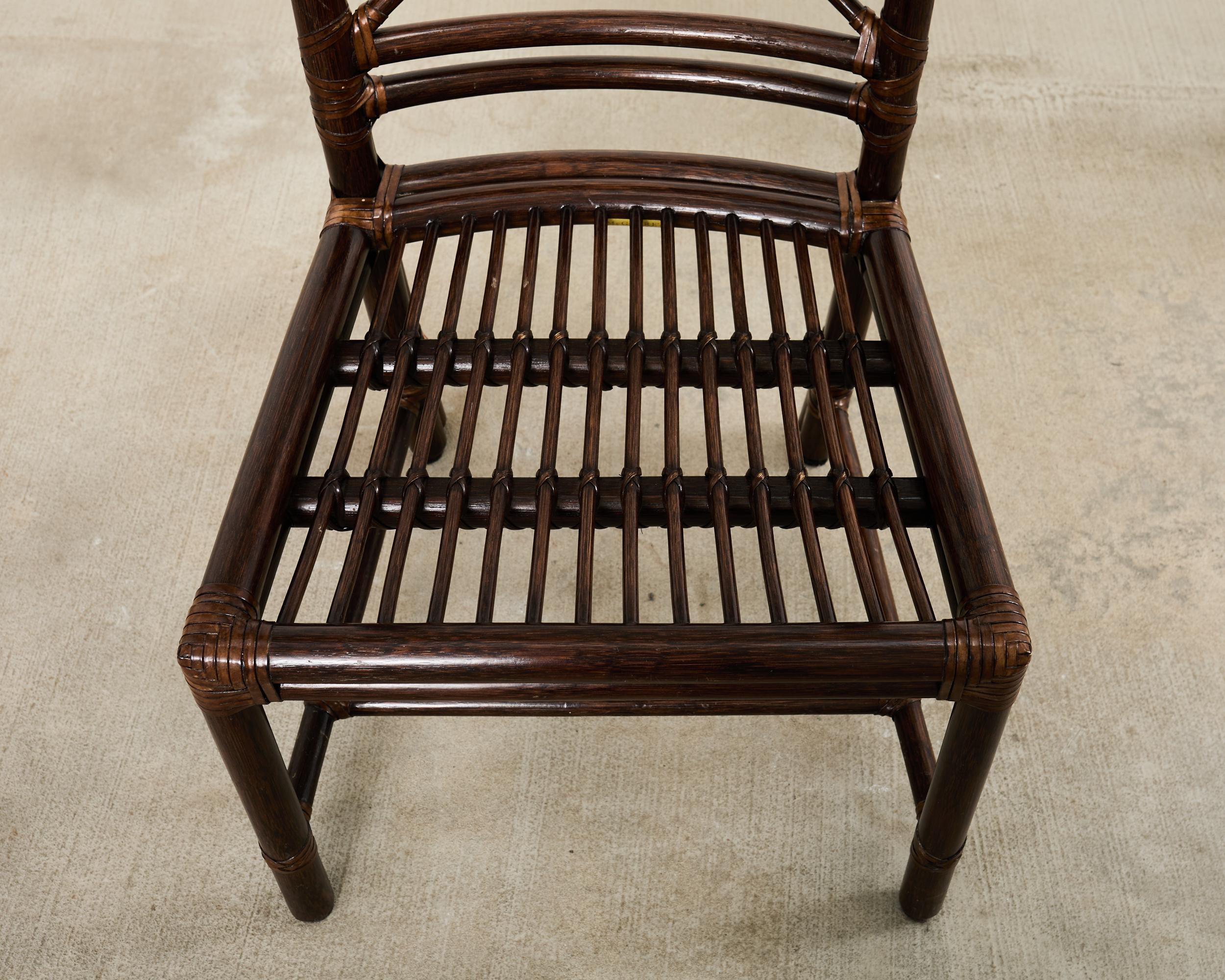 Set di quattro sedie da pranzo McGuire Rattan Target in Boucle in vendita 9