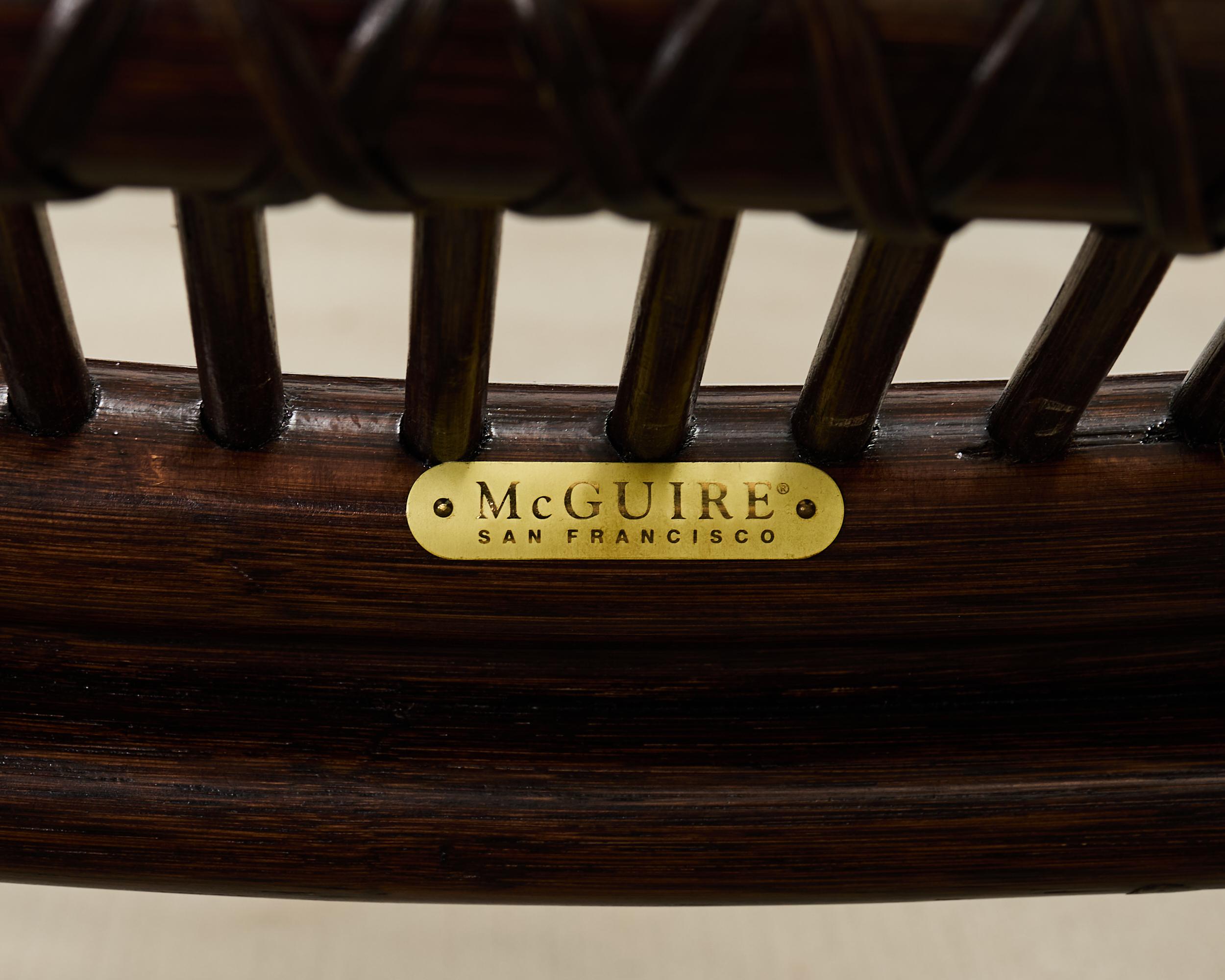 Set di quattro sedie da pranzo McGuire Rattan Target in Boucle in vendita 10