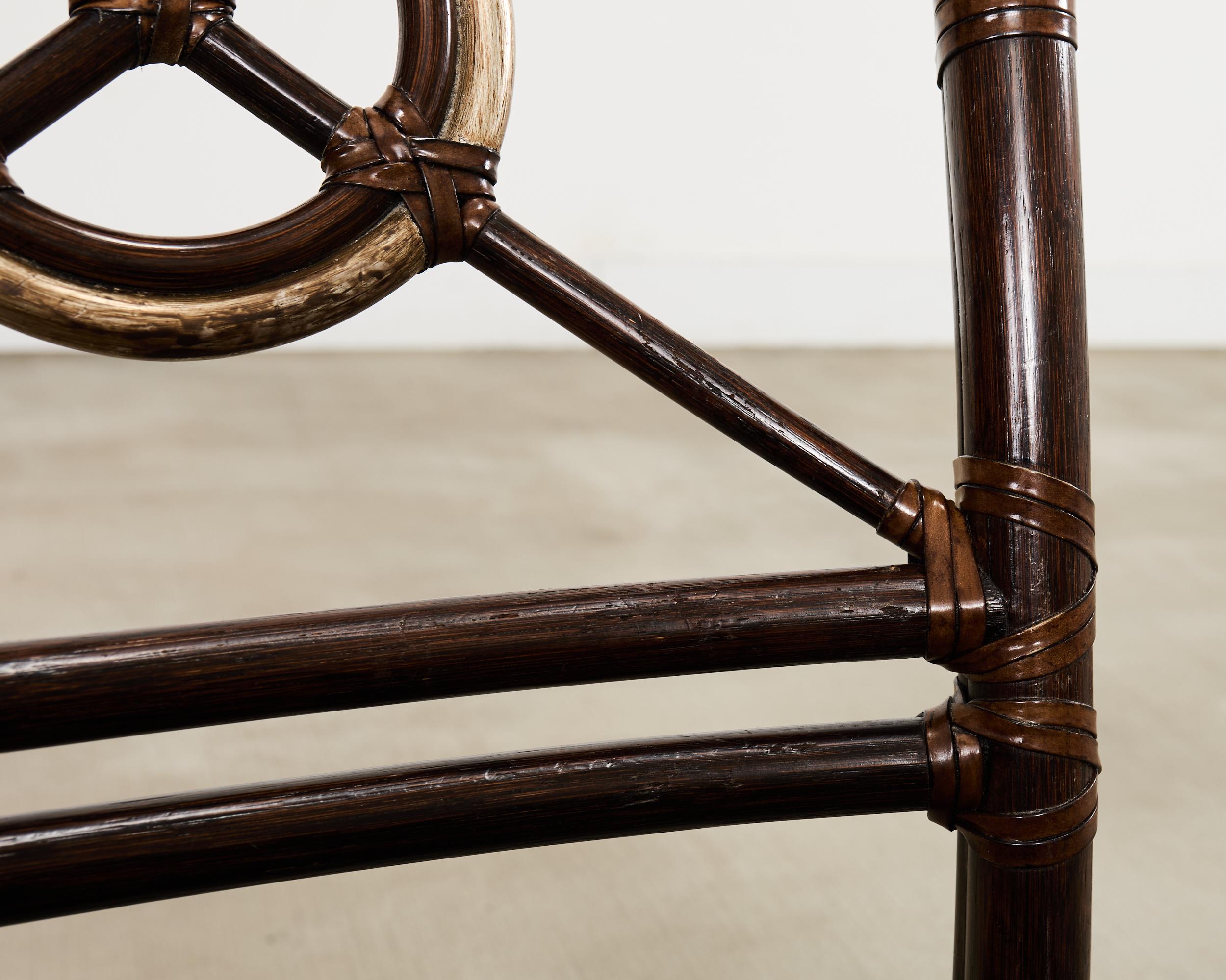 Set di quattro sedie da pranzo McGuire Rattan Target in Boucle in vendita 11