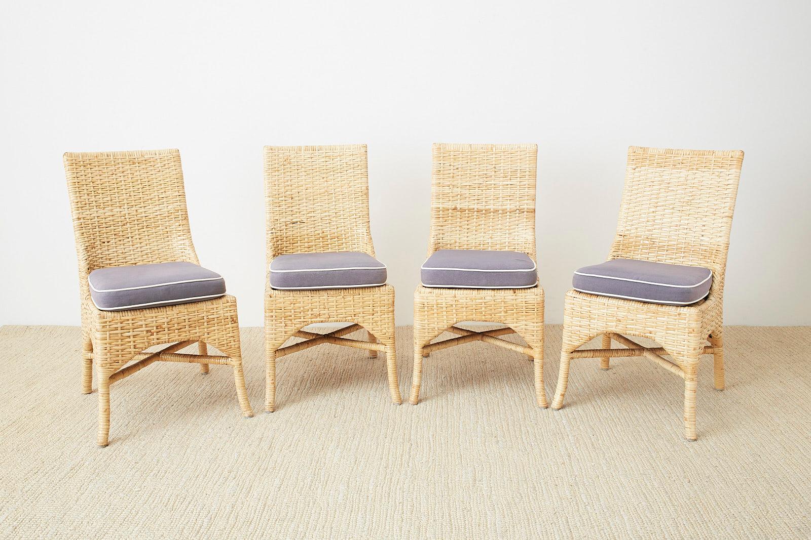 wicker dining chairs for sale