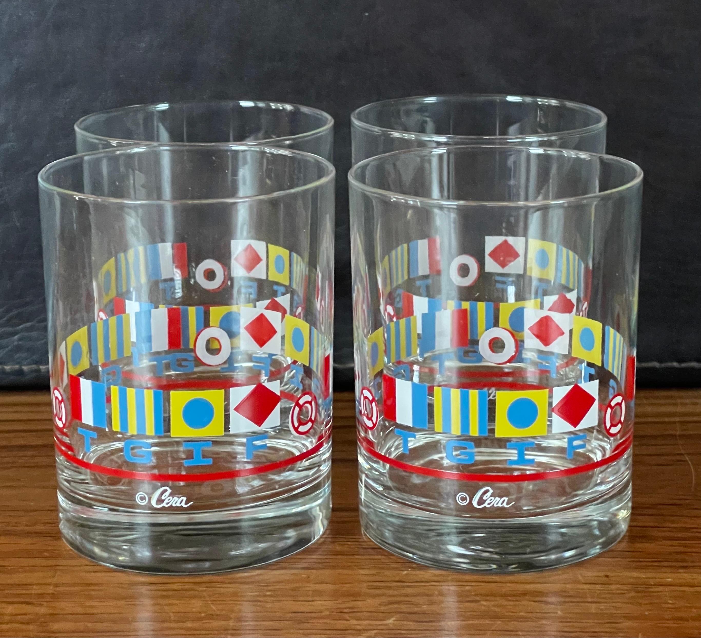 Juego de cuatro vasos altos MCM 