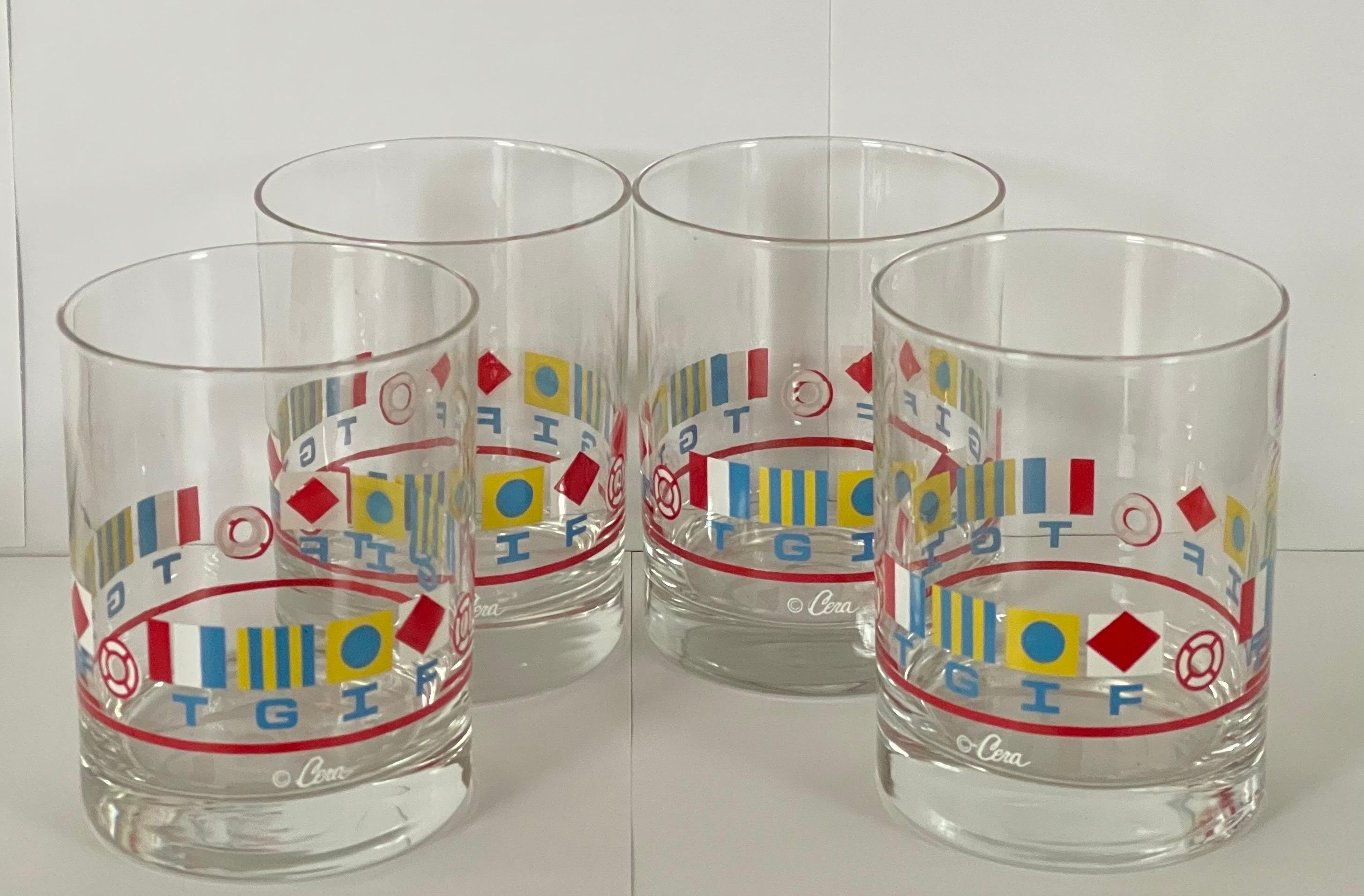 Juego de cuatro vasos altos MCM 
