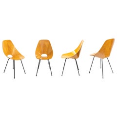 Ensemble de quatre chaises « Medea » de Vittorio Nobili, Italie, 1955