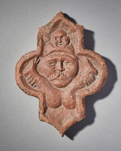 Set of Four Medieval Tiles, French, 16th Century