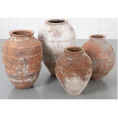 Set of Four Mediterranean 19th Century Terracotta Storage Jars