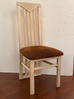 Set of Four Memphis Italian White-Wash Wood Dining Room Chairs by S.p.A Tonon