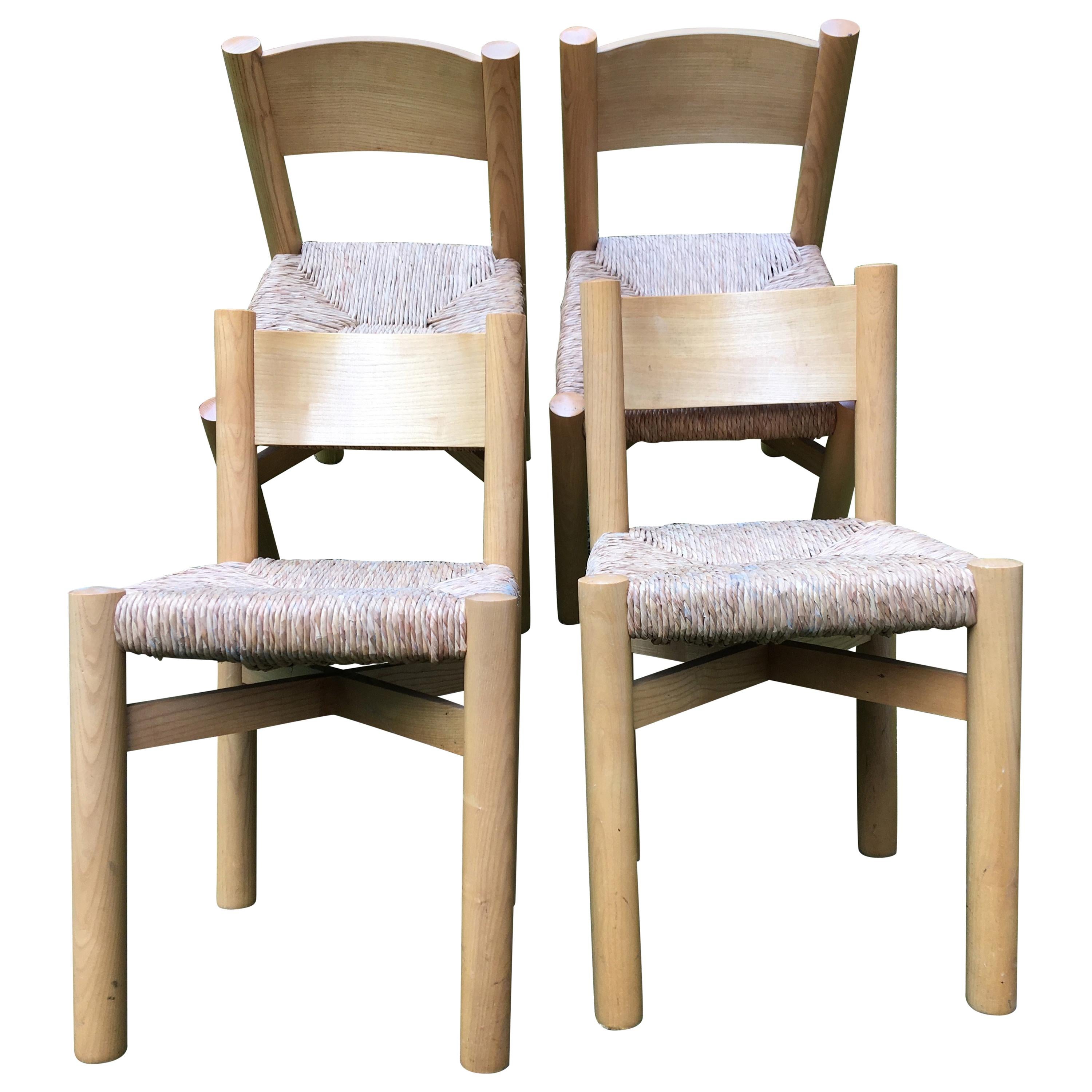 Set of Four "Meribel" Chairs by Charlotte Perriand