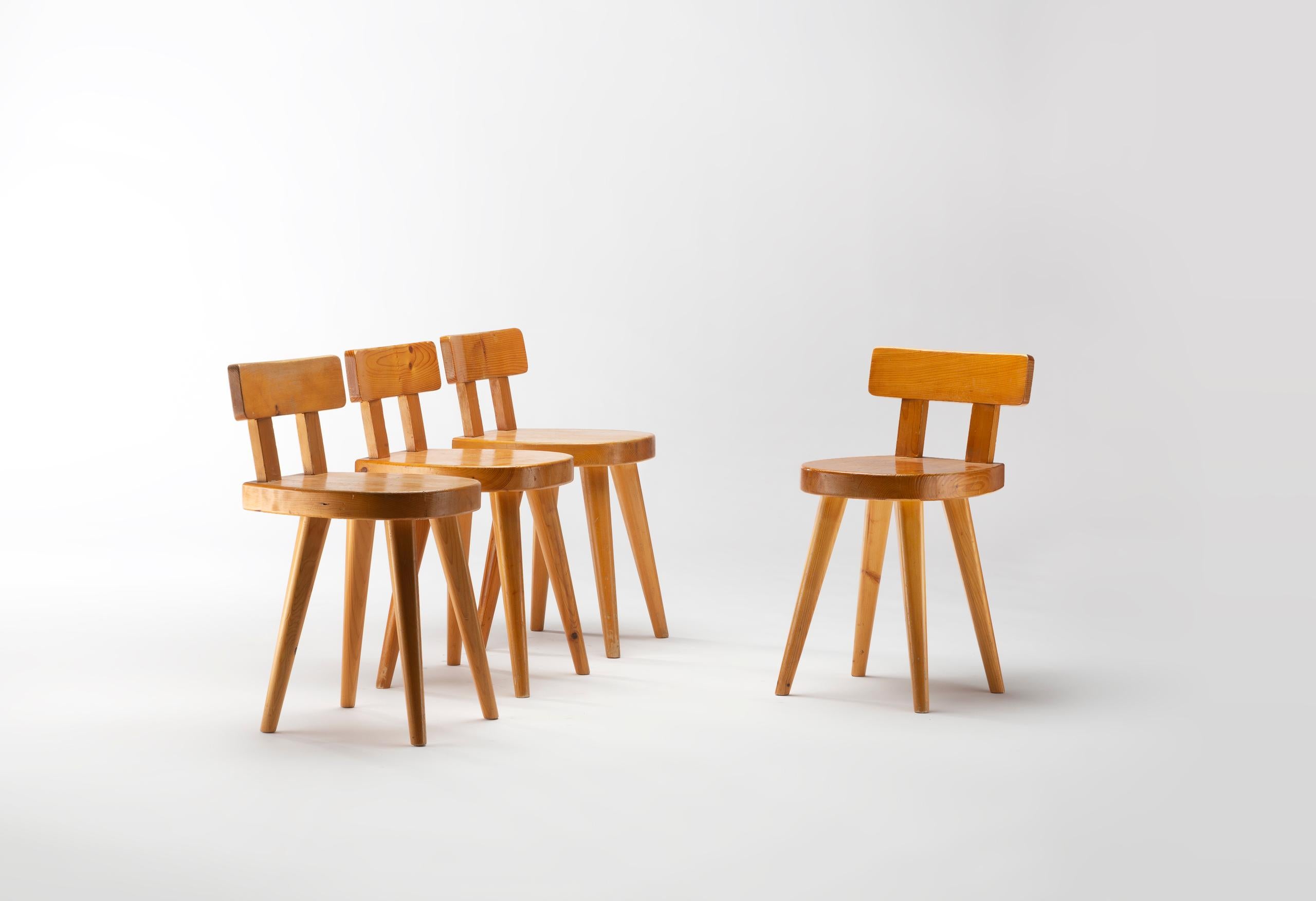 Milieu du XXe siècle Ensemble de quatre chaises Meribel de Christian Durupt en vente