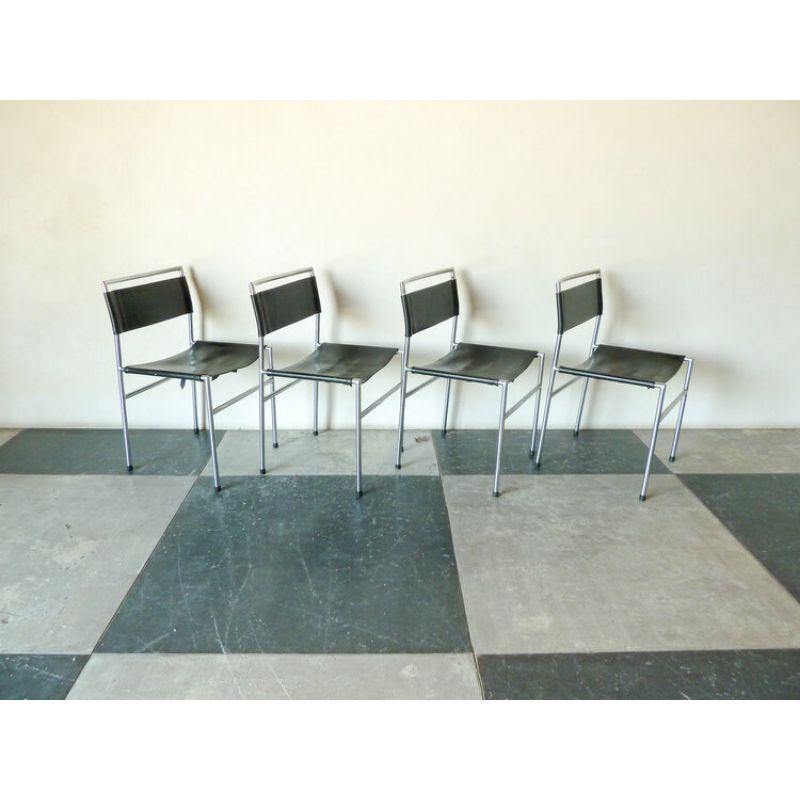 20th Century Set of Four Metaform Dining Chairs Made of Solid Chrome For Sale