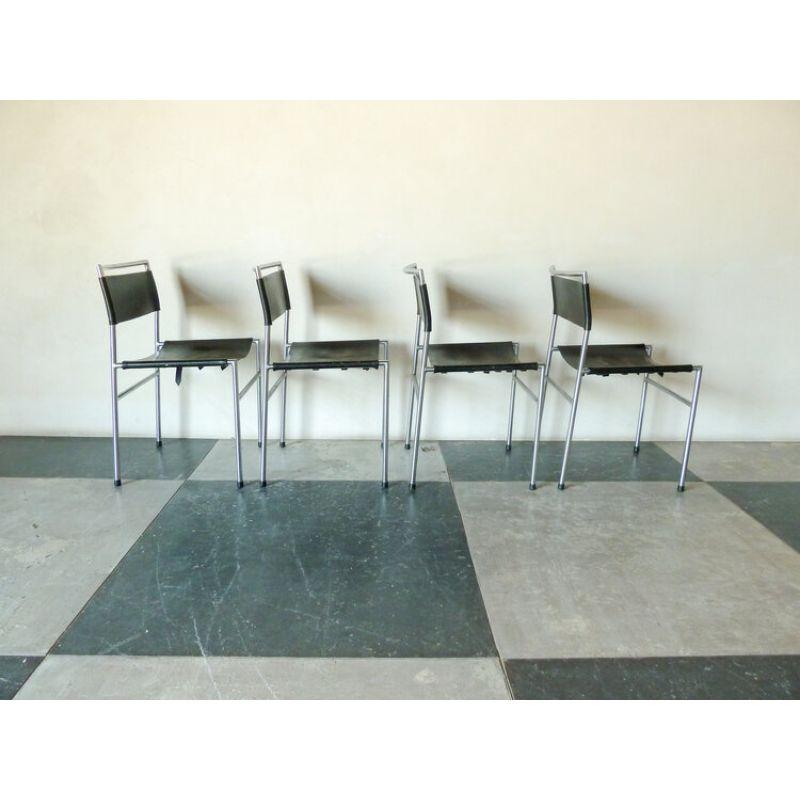Metal Set of Four Metaform Dining Chairs Made of Solid Chrome For Sale