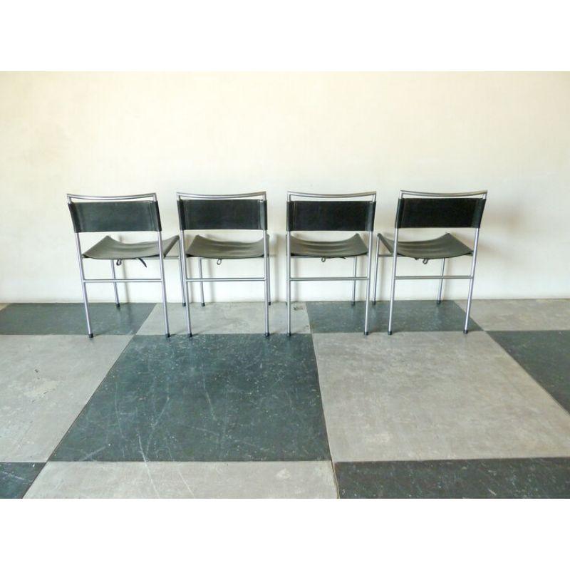Set of Four Metaform Dining Chairs Made of Solid Chrome For Sale 1
