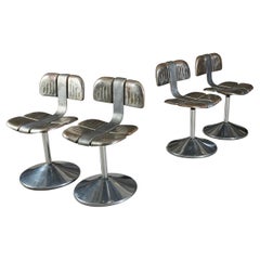 Set of Four Metal Chairs with Great Design