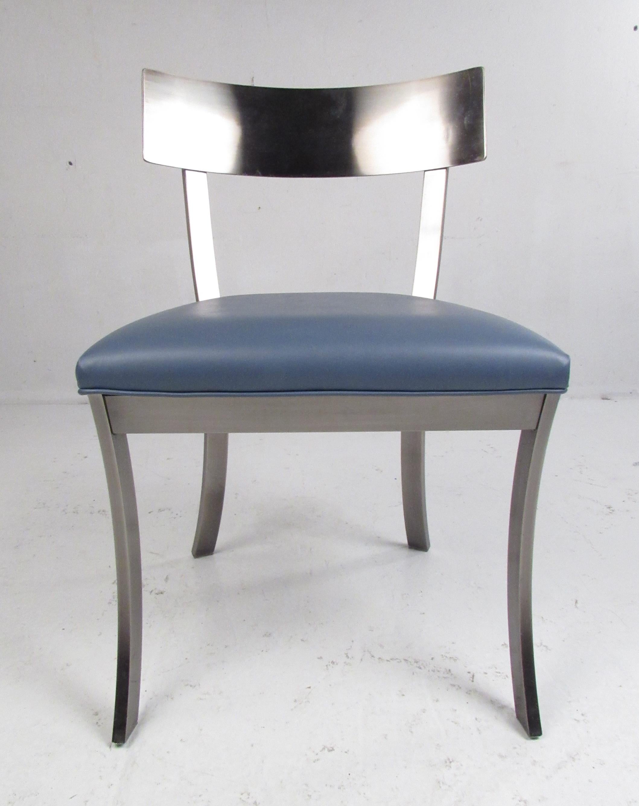 Set of Four Metal Dining Chairs by Design Institute of America For Sale