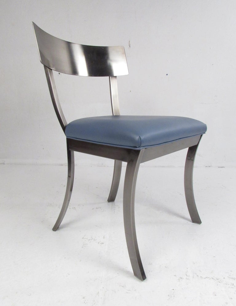 Set of Four Metal Dining Chairs by Design Institute of America For Sale