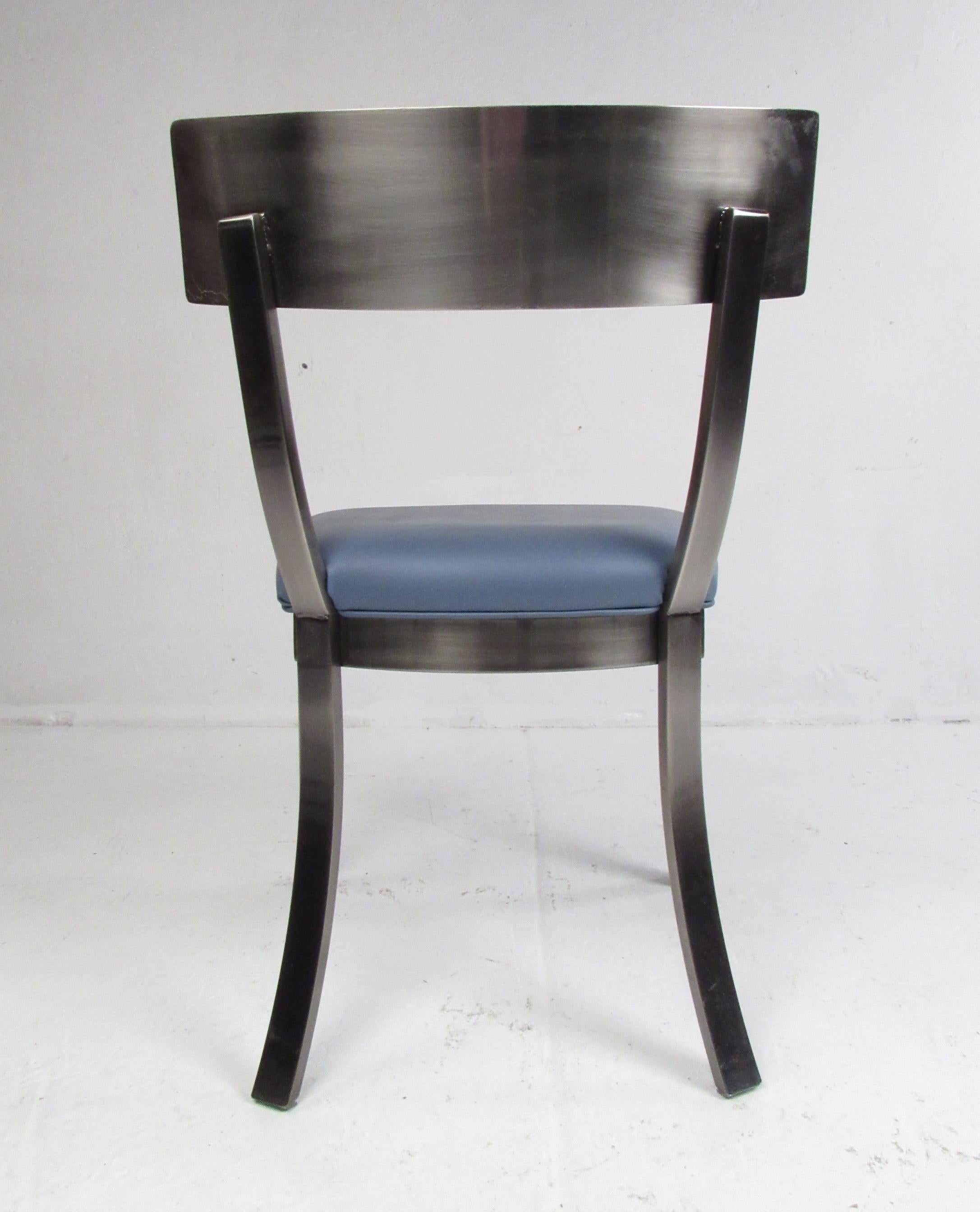 Modern Set of Four Metal Dining Chairs by Design Institute of America For Sale