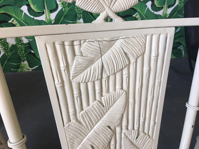 Set of Four Metal Faux Bamboo Palm Tree Chairs For Sale at 1stDibs