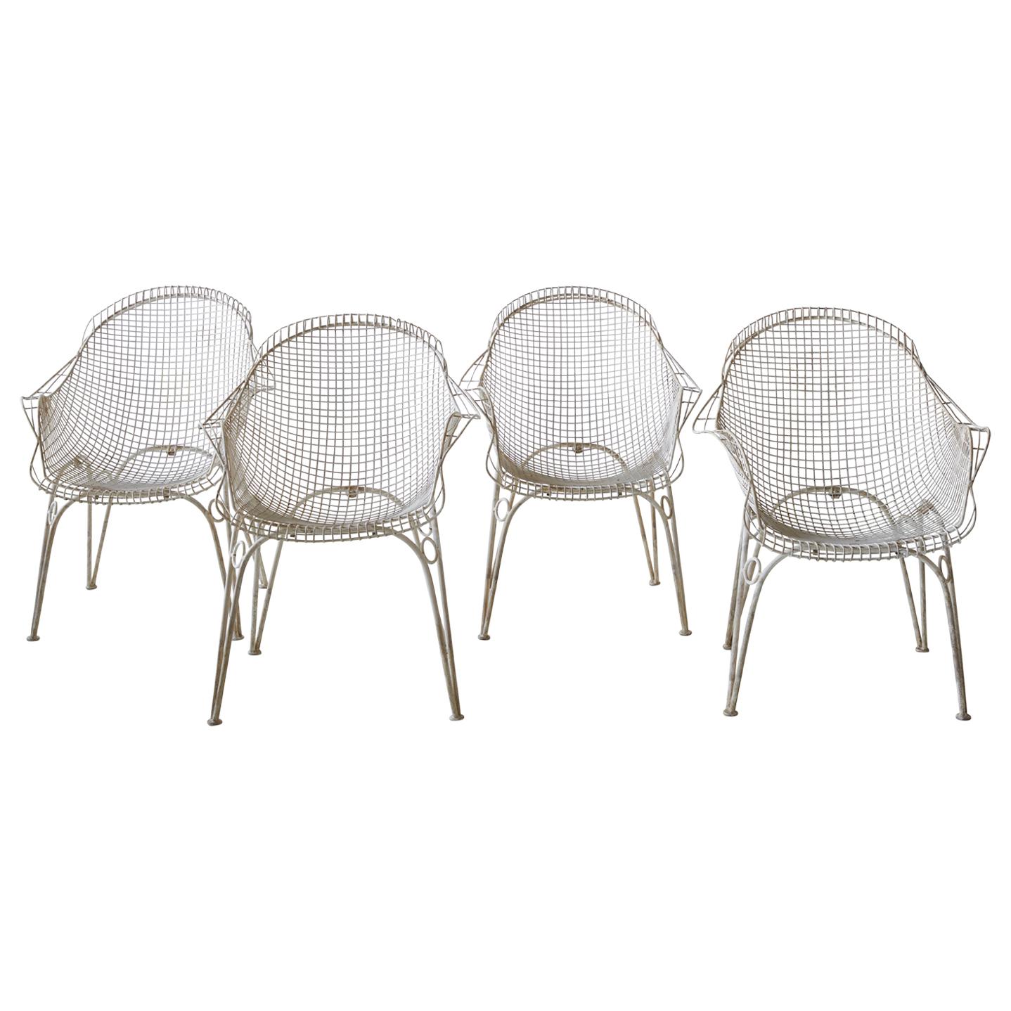 Set of Four Metal Outdoor Chairs 