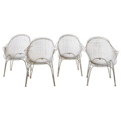 Vintage Set of Four Metal Outdoor Chairs 