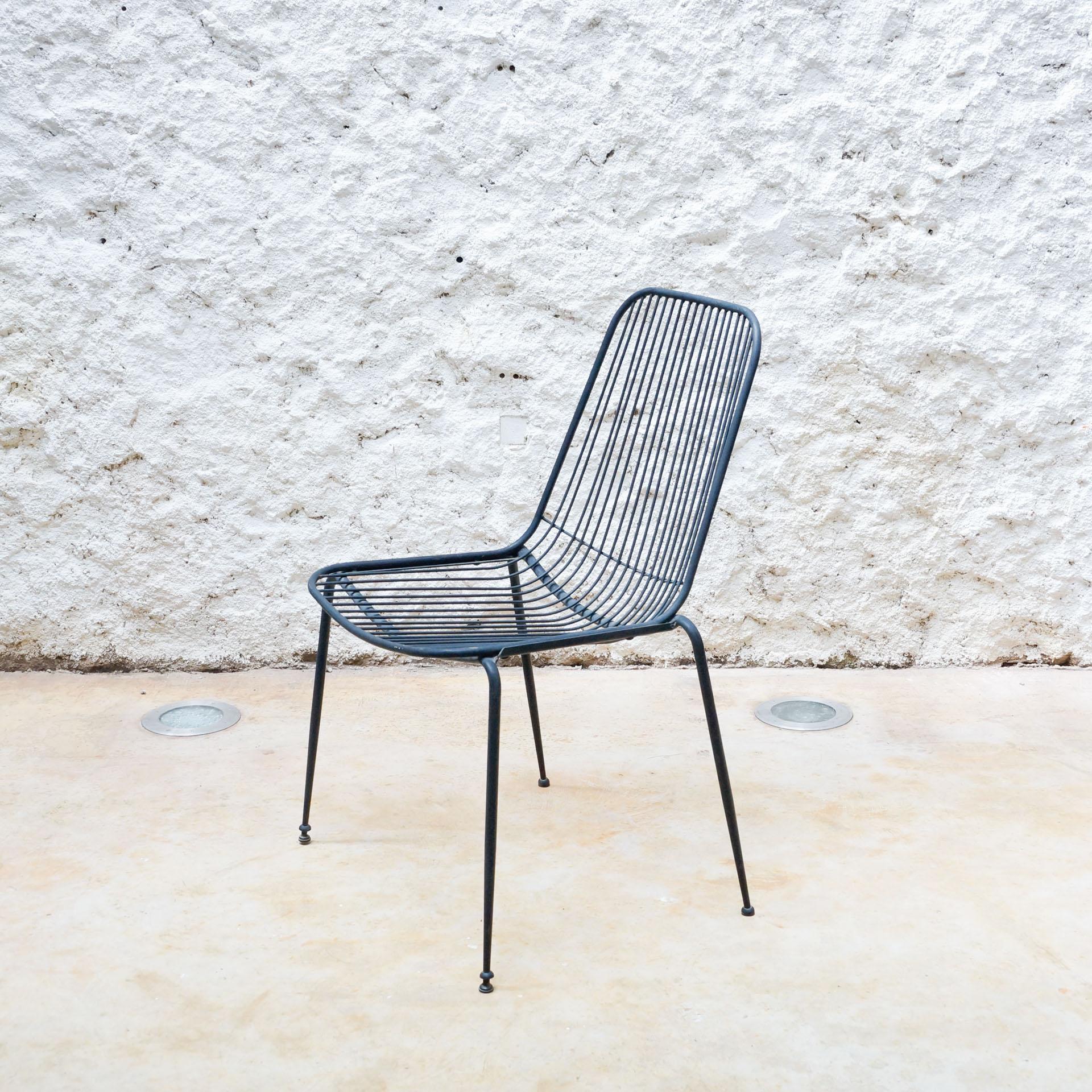 Set of Four Metal Rod Garden Chairs, circa 1970 In Good Condition In Barcelona, Barcelona