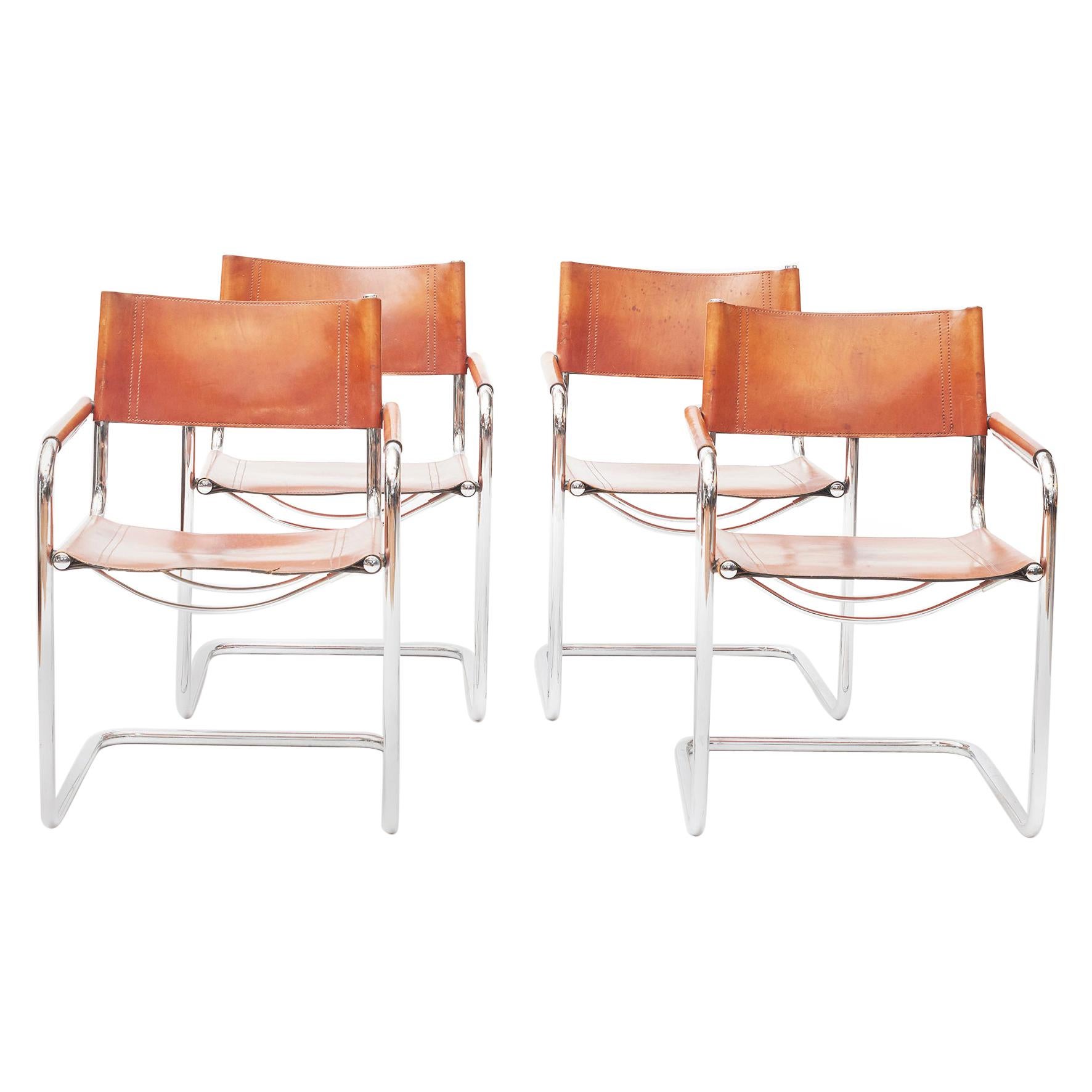 Set of Four MG5 Dining or Office Chairs Designed by Mart Stam