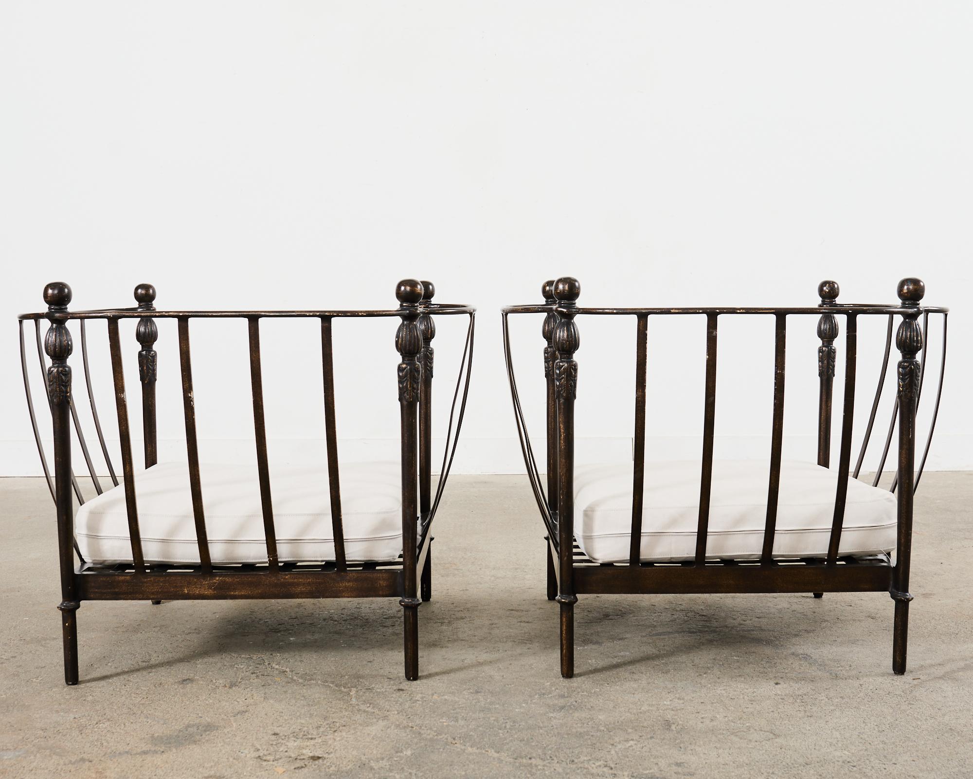Set of Four Michael Taylor Montecito Chairs with Two Tables 6