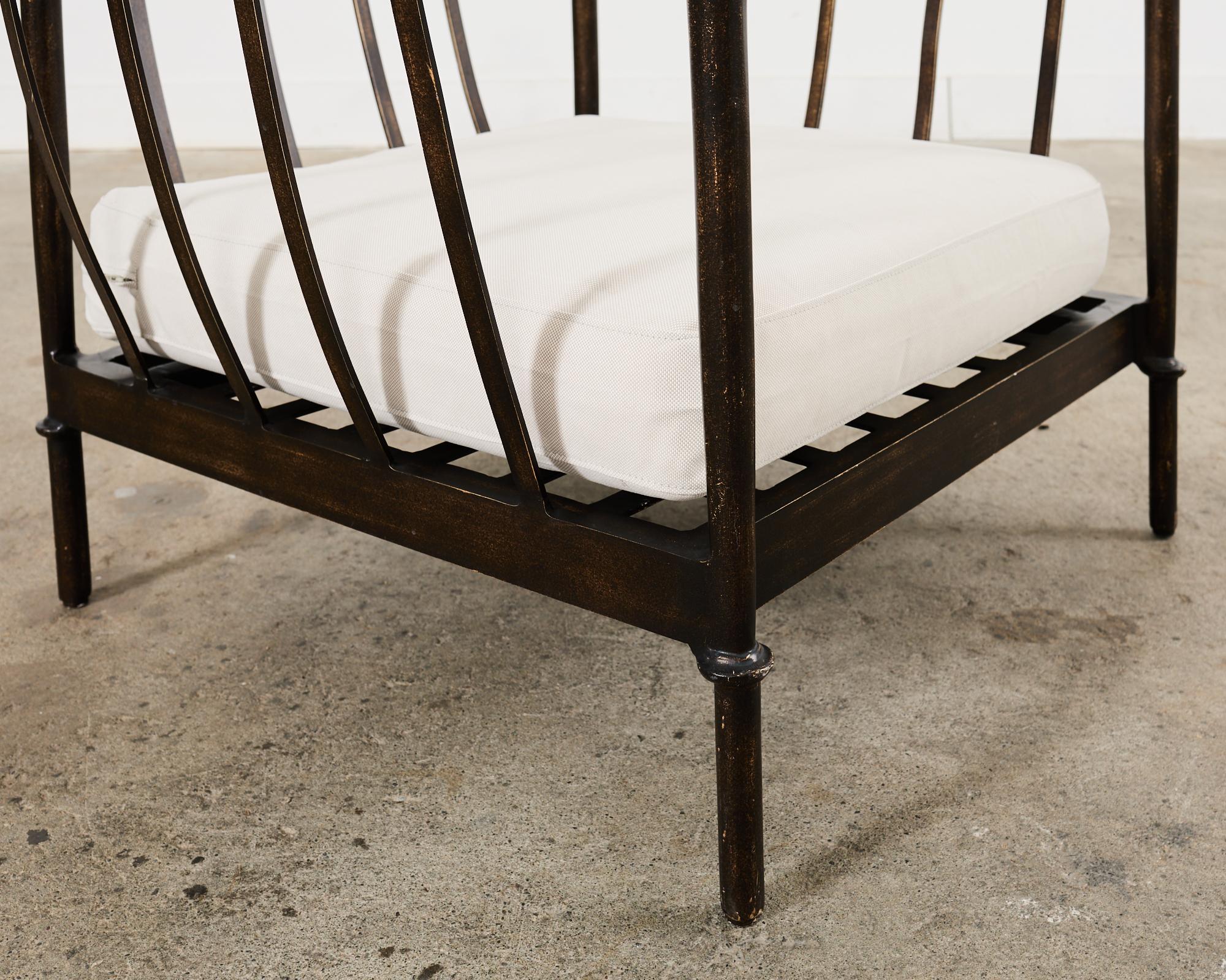 Set of Four Michael Taylor Montecito Chairs with Two Tables 7