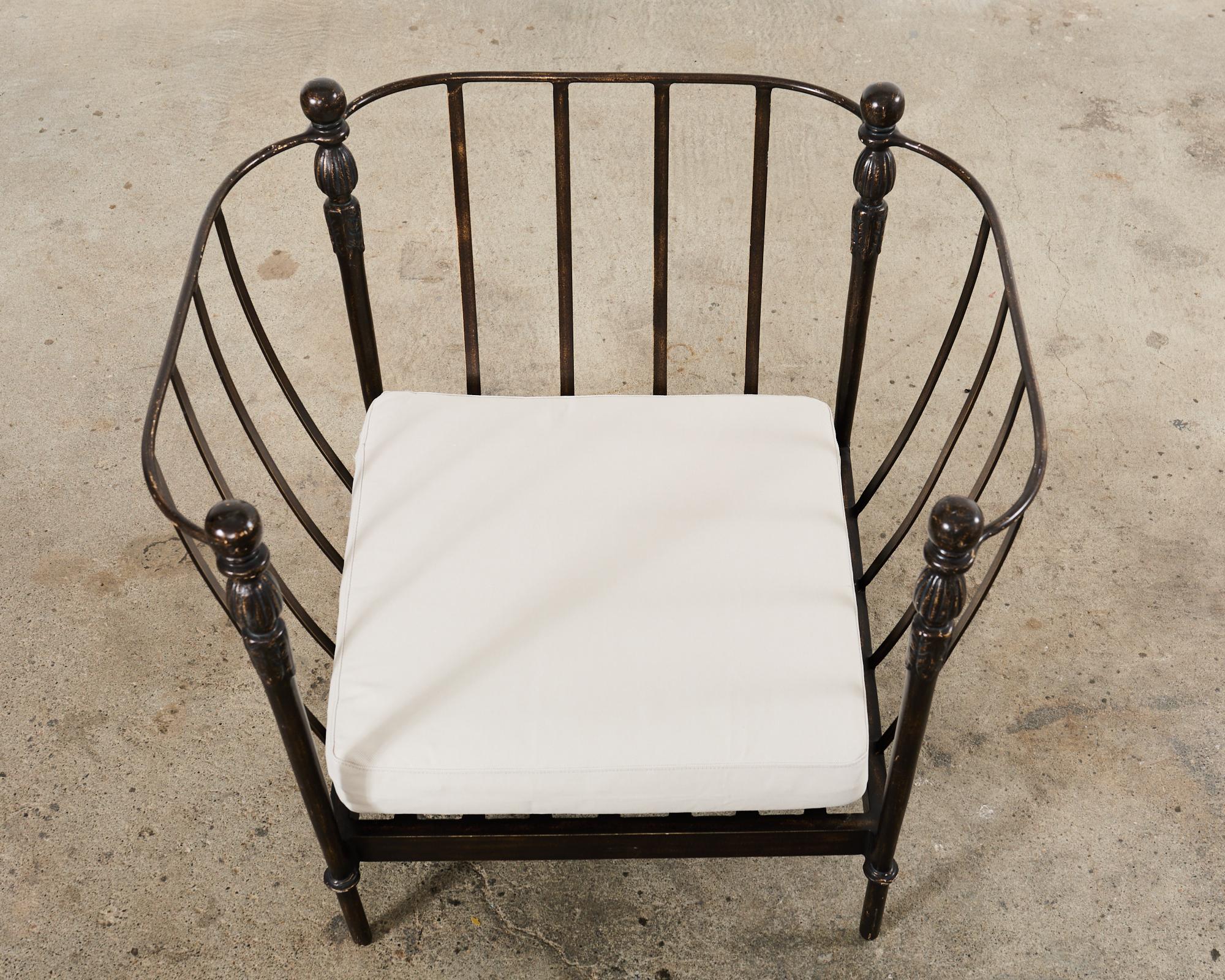 Set of Four Michael Taylor Montecito Chairs with Two Tables 8