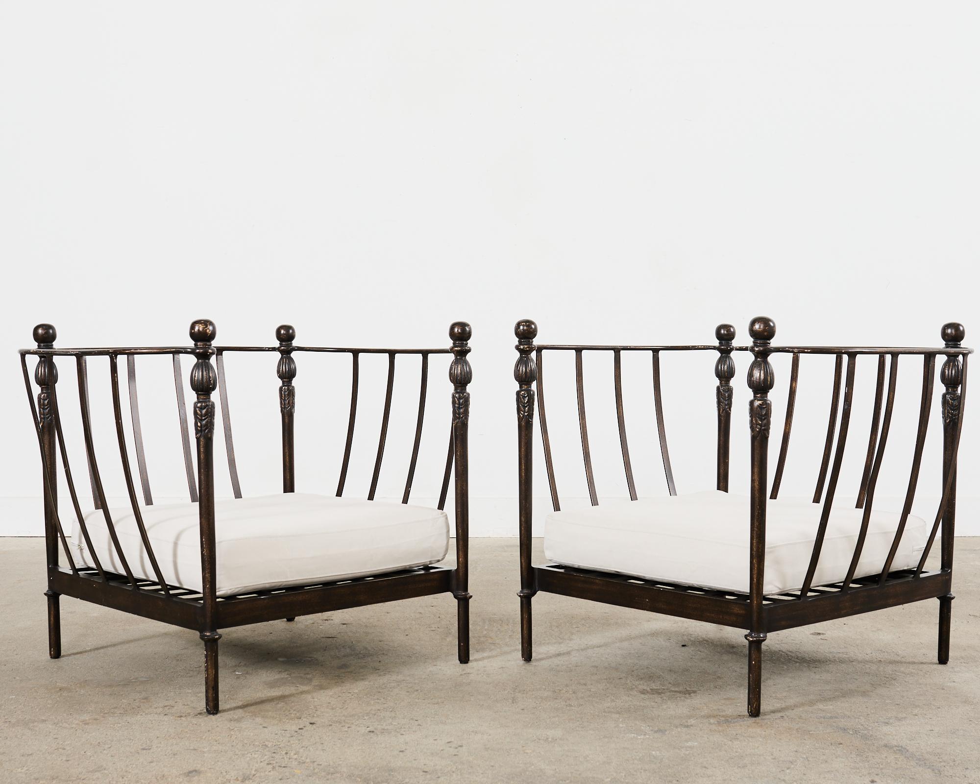 Aluminum Set of Four Michael Taylor Montecito Chairs with Two Tables