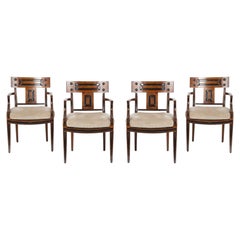 Set of Four Micheal Talor Klismos Arm Chairs for Baker