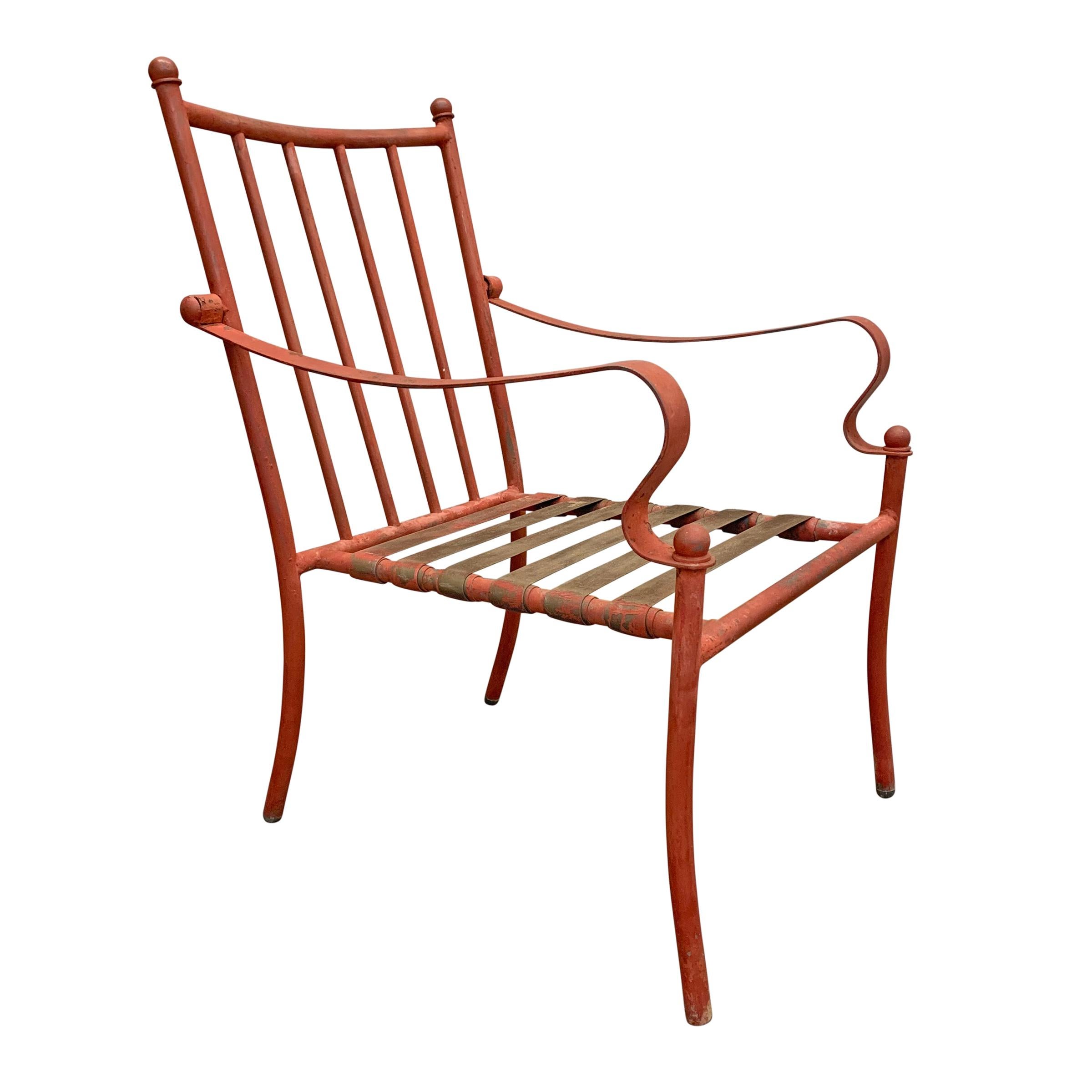 Set of Four Mid-20th Century American Iron Patio Chairs In Good Condition In Chicago, IL
