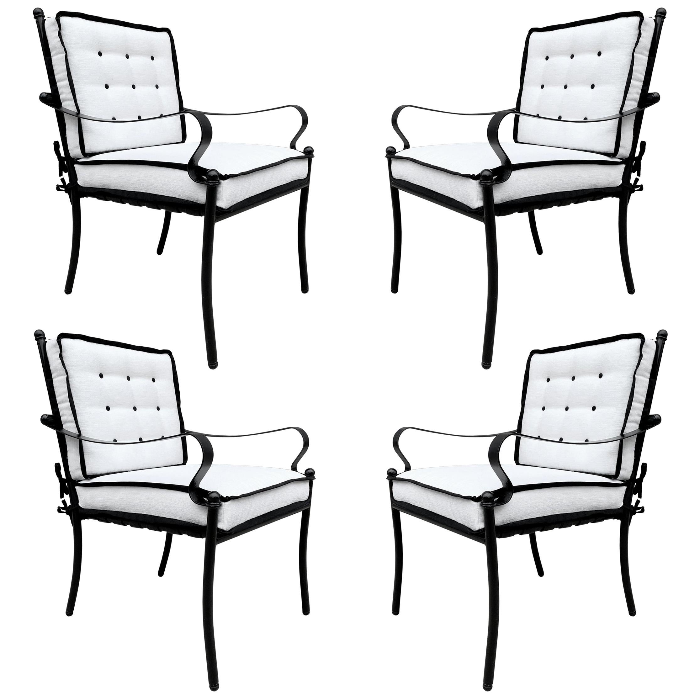 Set of Four Mid-20th Century American Iron Patio Chairs