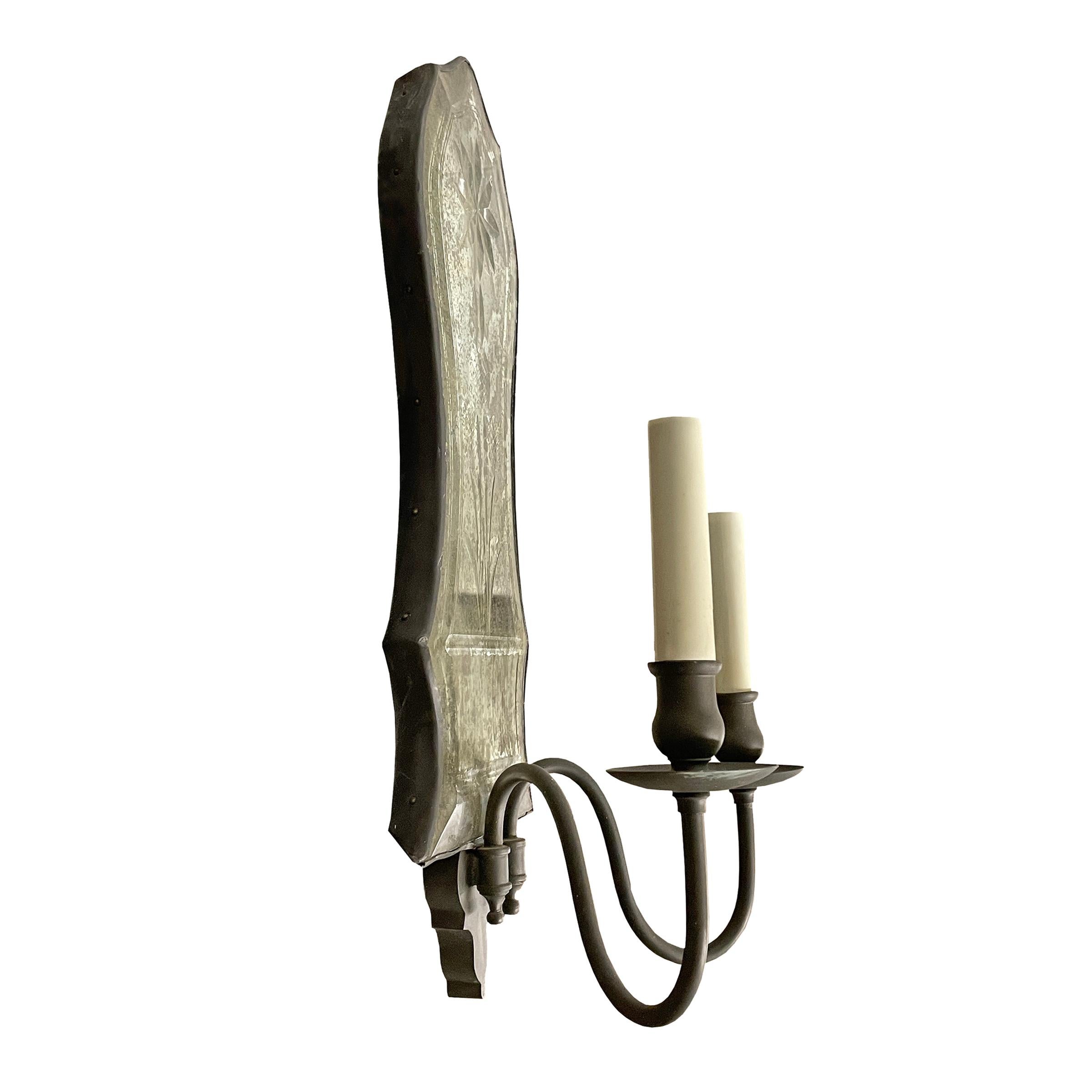 Bronze Set of Four Mid-20th Century American Two-Arm Sconces