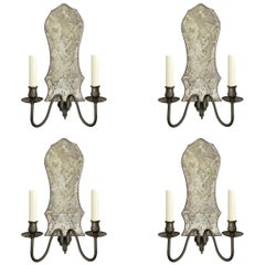 Set of Four Mid-20th Century American Two-Arm Sconces